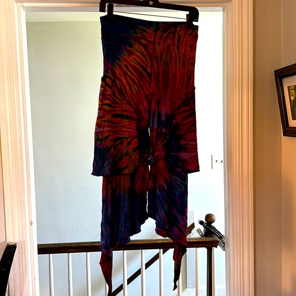 Hand tie dyed palazzo pants - Picture 2 of 2